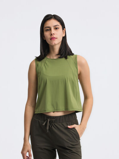 Hazel Blues® |  Millennia Round Neck Cropped Active Tank