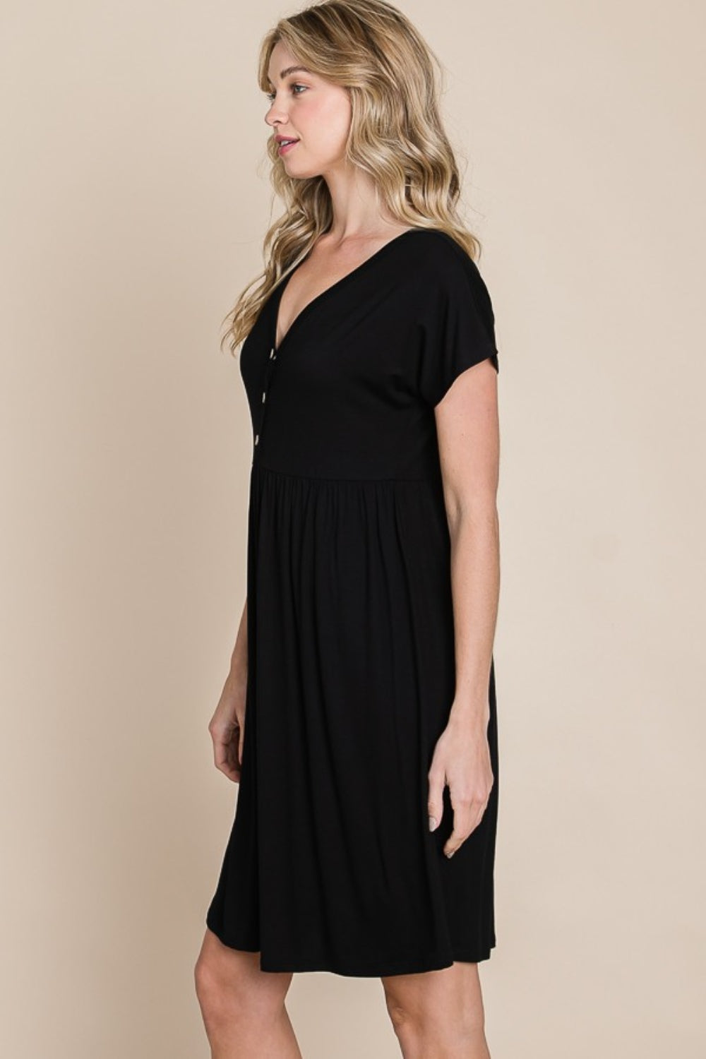 Hazel Blues® |  BOMBOM V-Neck Short Sleeve Dress