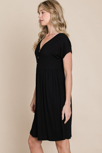 Hazel Blues® |  BOMBOM V-Neck Short Sleeve Dress