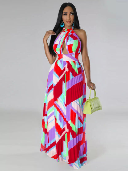 Sunny Stroll Dress | Pleated Halter Dress