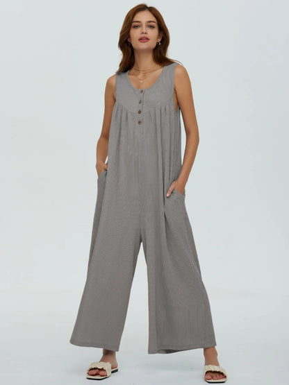 Hazel Blues® |  Sleeveless Wide Leg Jumpsuit