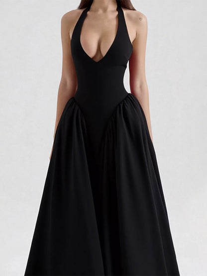 Hazel Blues® |  Halter Neck Midi Dress with Pockets