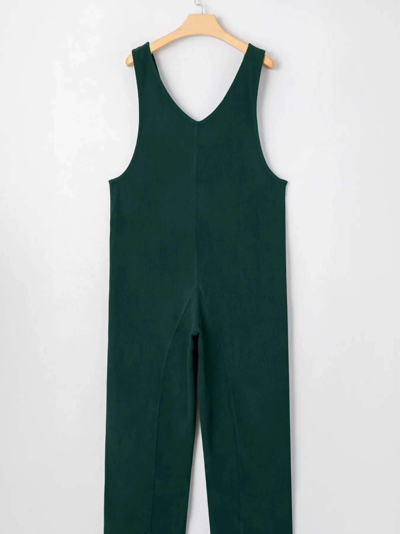 Hazel Blues® |  Corduroy V Neck Patched Pocket Sleeveless Jumpsuit