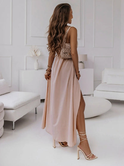 Hazel Blues® |  Tied Surplice Sleeveless Midi Cami Dress
