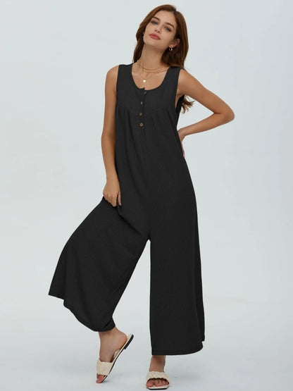 Hazel Blues® |  Sleeveless Wide Leg Jumpsuit