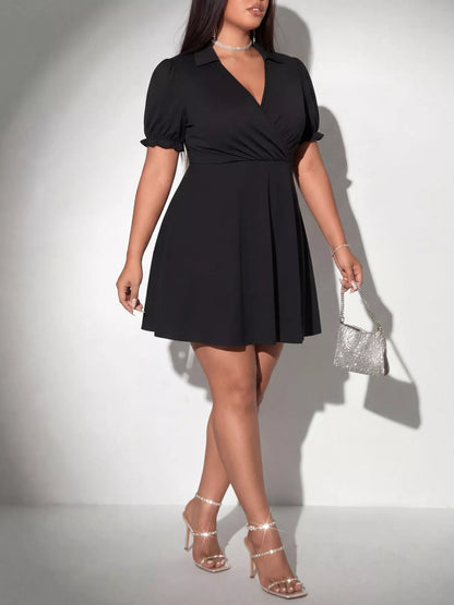 Hazel Blues® | Surplice Short Sleeve Mini Dress