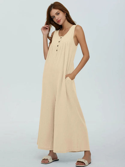 Hazel Blues® |  Sleeveless Wide Leg Jumpsuit