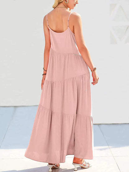 Hazel Blues® |  Ruched Tiered Spaghetti Strap Dress