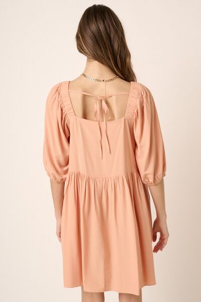 Hazel Blues® |  Mittoshop Pintuck Detail Tie Back Mini Dress