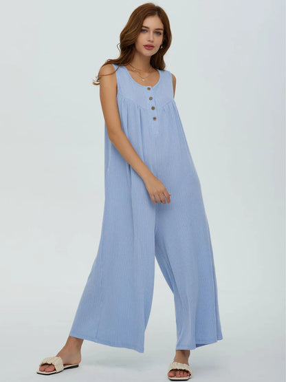 Hazel Blues® |  Sleeveless Wide Leg Jumpsuit