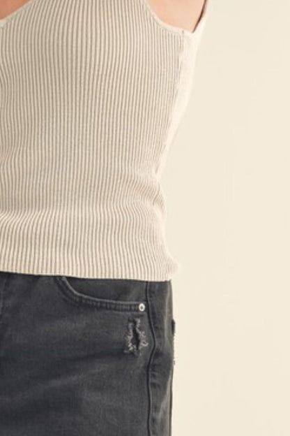 Hazel Blues® |  Aemi + Co Ribbed Wide Strap Knit Tank