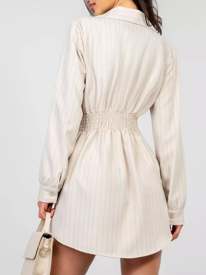 Hazel Blues® |  Striped Button-Down Mini Dress