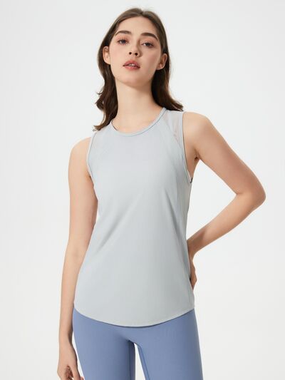 Hazel Blues® |  Millennia Cutout Back Round Neck Active Tank