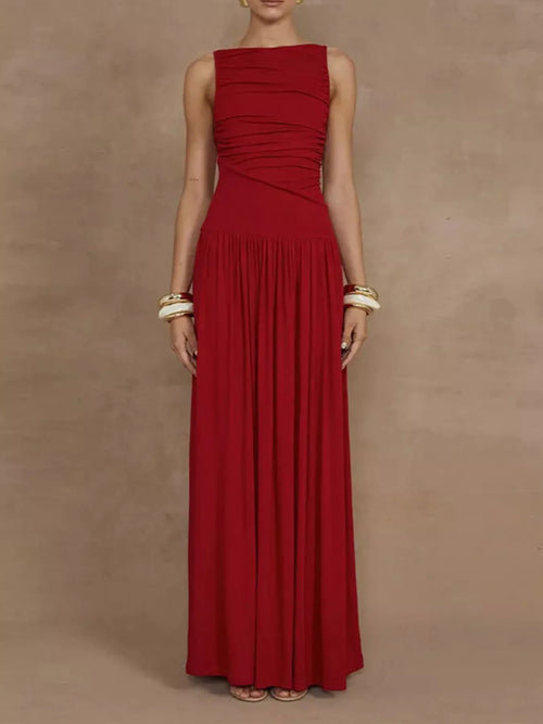 Hazel Blues® |  Ruched Sleeveless Maxi Dress