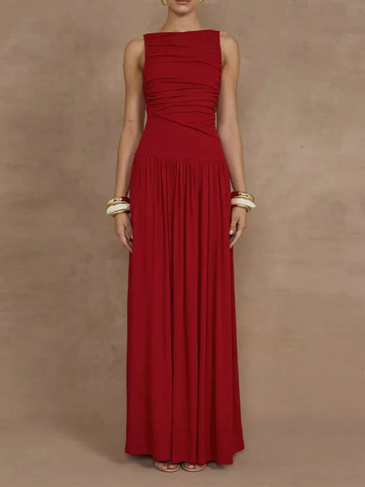 Hazel Blues® |  Ruched Sleeveless Maxi Dress