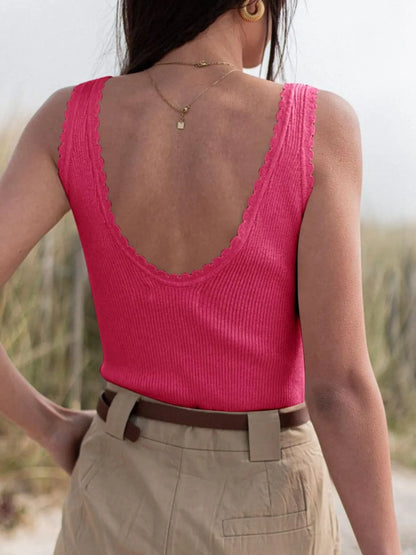 Hazel Blues® |  Ribbed Scoop Neck Tank Top