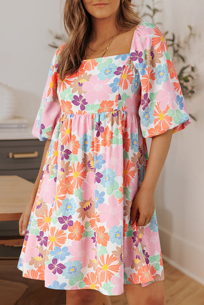 Hazel Blues® |  Printed Half Sleeve Mini Dress