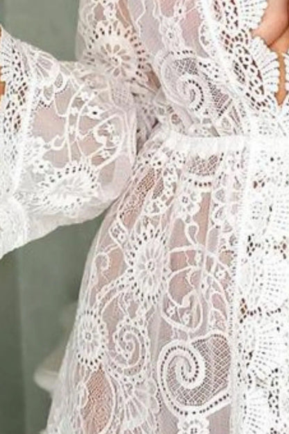Hazel Blues® |  V-Neck Lace Cover-Up Dress