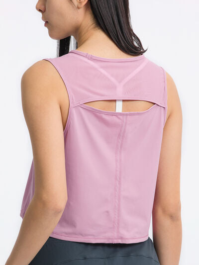 Hazel Blues® |  Millennia Round Neck Cropped Active Tank