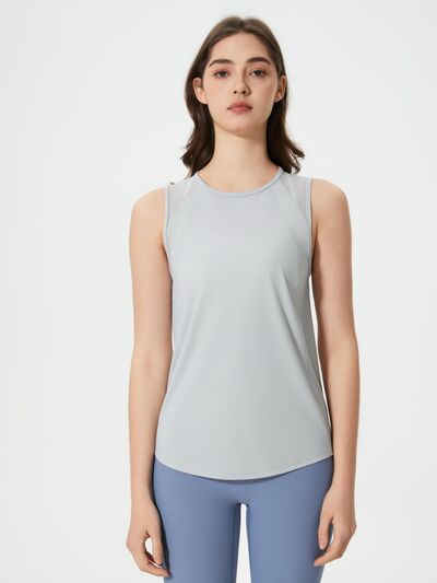 Hazel Blues® |  Millennia Cutout Back Round Neck Active Tank