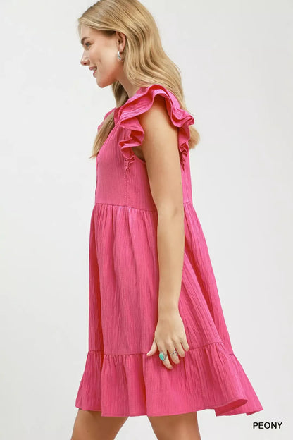 Hazel Blues® |  Umgee Ruffle Sleeve Babydoll Dress