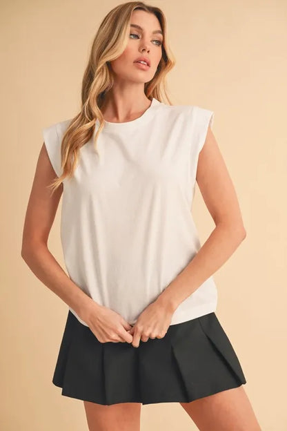 Hazel Blues® |  Aemi+Co Solid Color Round Neck Tank