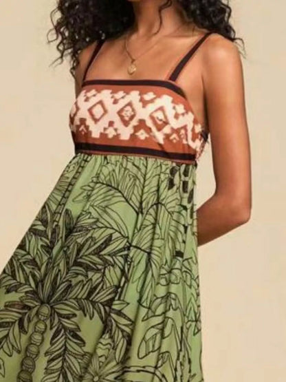 Hazel Blues® |  Printed Square Neck Maxi Dress