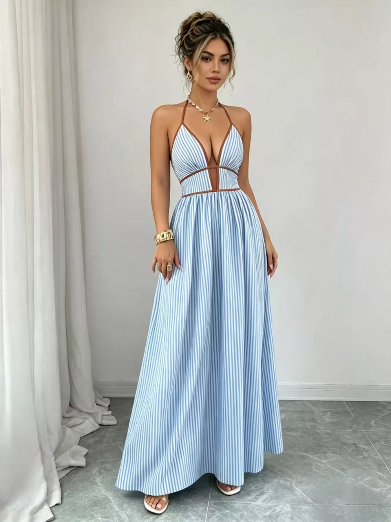 Stripe Right Dress | Striped Halter Dress