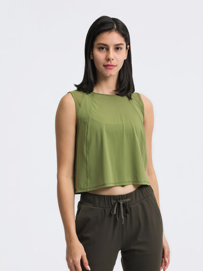 Hazel Blues® |  Millennia Round Neck Cropped Active Tank