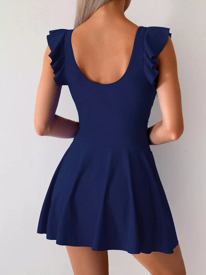 Hazel Blues® |  Ruffled Sleeve One-Piece Swim Dress