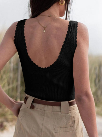 Hazel Blues® |  Ribbed Scoop Neck Tank Top