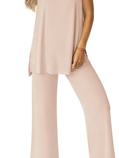 Hazel Blues® |  Round Neck Tank and Pants Set