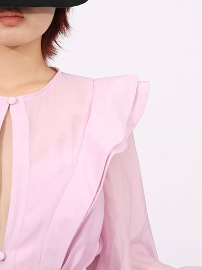 Hazel Blues® |  Ruffled Layered Long Sleeve Mini Dress