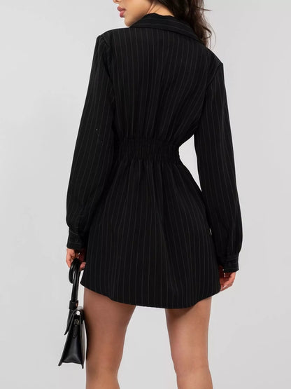 Hazel Blues® |  Striped Button-Down Mini Dress