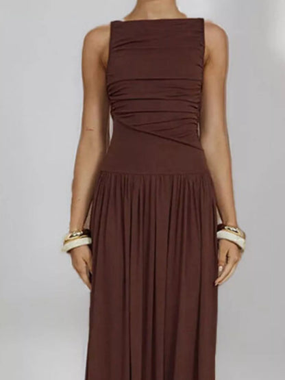Hazel Blues® |  Ruched Sleeveless Maxi Dress
