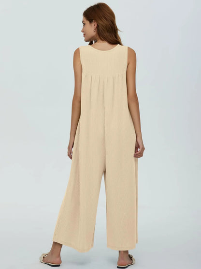 Hazel Blues® |  Sleeveless Wide Leg Jumpsuit