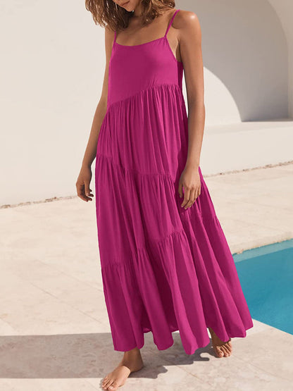 Hazel Blues® |  Ruched Tiered Spaghetti Strap Dress