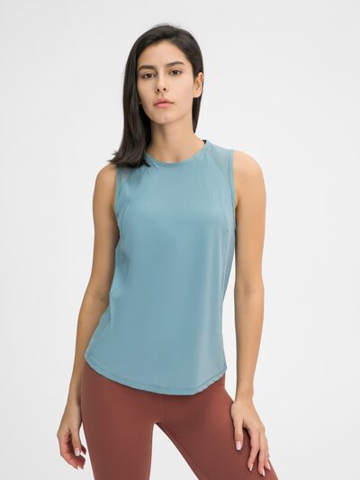 Hazel Blues® |  Millennia Cutout Back Round Neck Active Tank