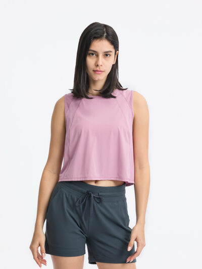 Hazel Blues® |  Millennia Round Neck Cropped Active Tank
