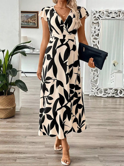 Hazel Blues® |  Surplice Cap Sleeve Midi Dress