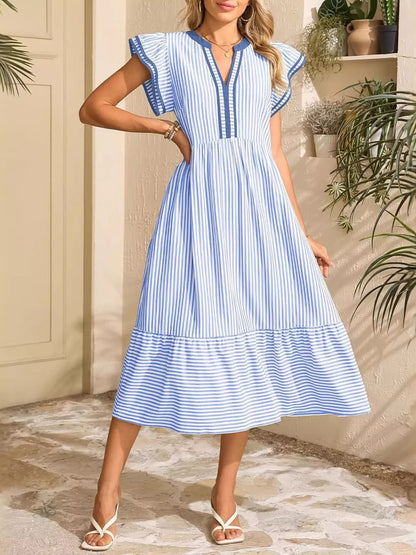 Ruffle Romance Dress | Ruffle Striped Dress
