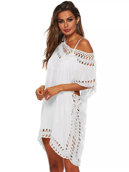 Hazel Blues® |  Crochet Trim V-Neck Cover-Up Dress