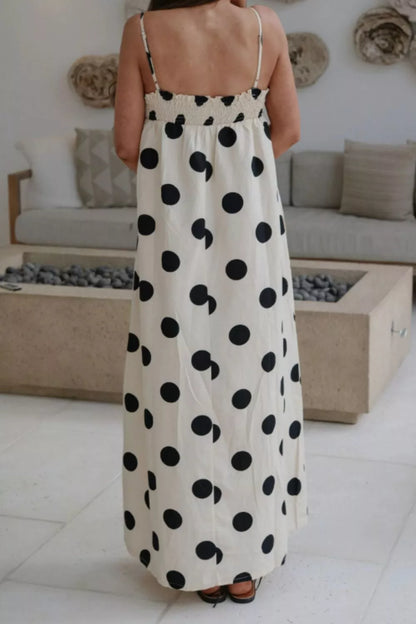 Hazel Blues® |  Polka Dot Spaghetti Straps Maxi Dress