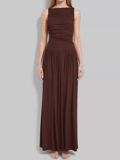 Hazel Blues® |  Ruched Sleeveless Maxi Dress