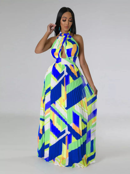 Sunny Stroll Dress | Pleated Halter Dress