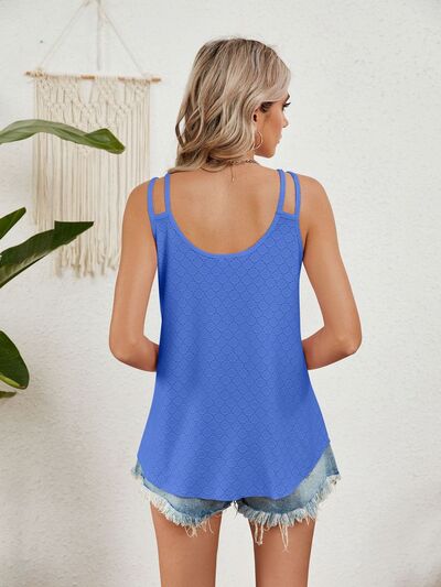 Hazel Blues® |  Florira Cutout Eyelet Tank