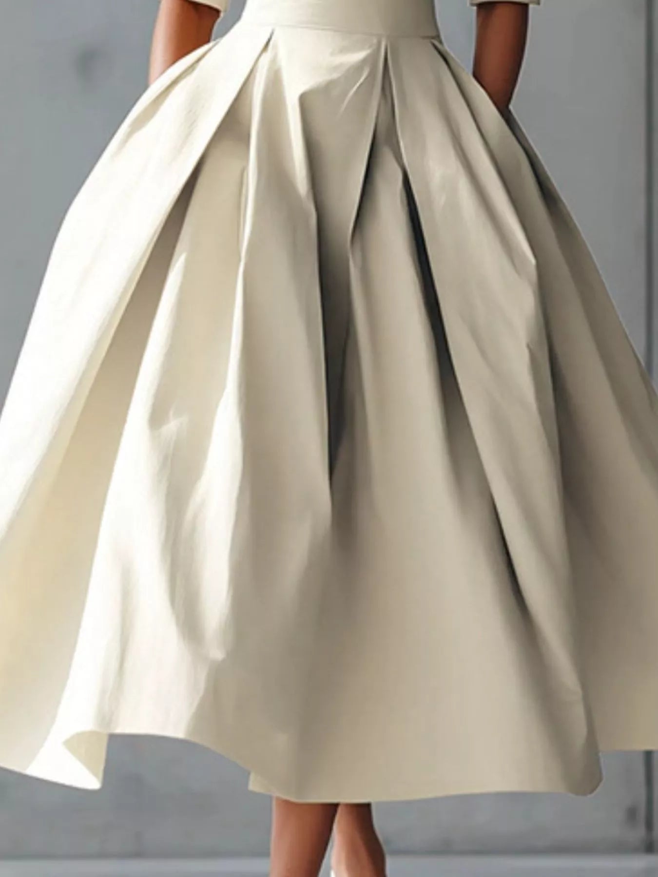 Hazel Blues® |  Round Neck A-Line Midi Dress