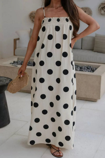 Hazel Blues® |  Polka Dot Spaghetti Straps Maxi Dress