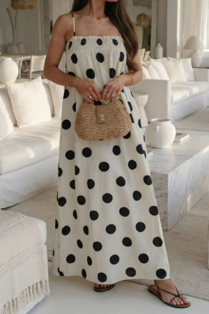 Hazel Blues® |  Polka Dot Spaghetti Straps Maxi Dress