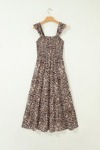 Hazel Blues® |  Sassy Spots Maxi Dress | Leopard Ruffle Maxi Dress